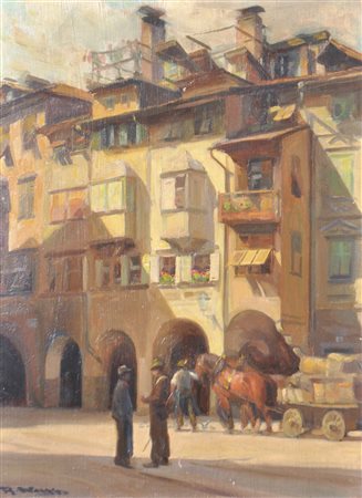Richard Wolff (Esseg 1880 - Bozen/Bolzano 1964) Motivo della Città Vecchia di...