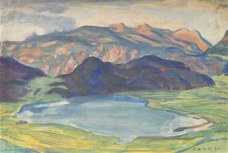 Carl Heinrich Walter Kühn (Innsbruck 1895 - 1970) Lago di Caldaro,...