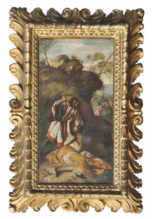 Anonym Il miracolo del marito geloso, 1511 (Copia da Tiziano);Olio su tela,...