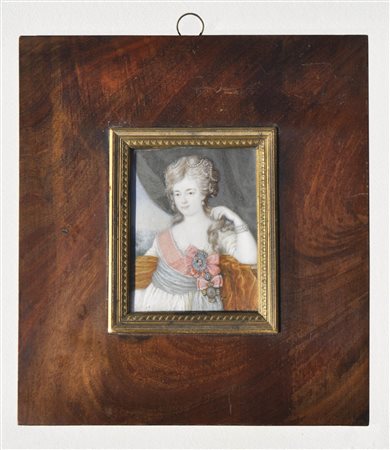 Anonym Ritratto a miniatura di una giovane donna nobile (Branitzky?) , 1800...