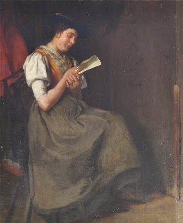 Rudolf Oberstolz (Innsbruck 1865 - Bozen/Bolzano 1910) Ragazza tirolese che...