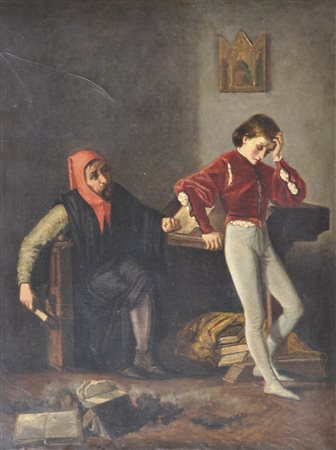 Saverio Altamura zugeschrieben/attribuito Bruciatura di libri;Olio su tela,...