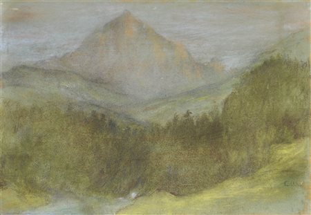 Anton Colli (Cortina d’Ampezzo 1870 - Innsbruck 1950) Serles;Tecnica mista su...