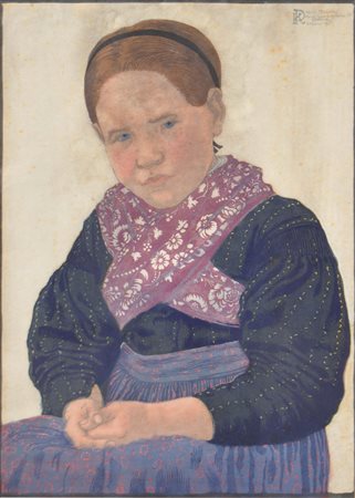 Karl Pferschy (Deutschlandsberg 1888 - Bozen/Bolzano 1930) Ragazza contadina...