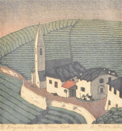 Anton Terza Santa Maddalena presso Bolzano, 1940;Xilografia a colori, 19,5 x...