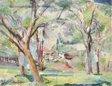 Emanuel Fohn Klagenfurt 1881 - Bozen/Bolzano 1966) Castelrotto;Olio su...