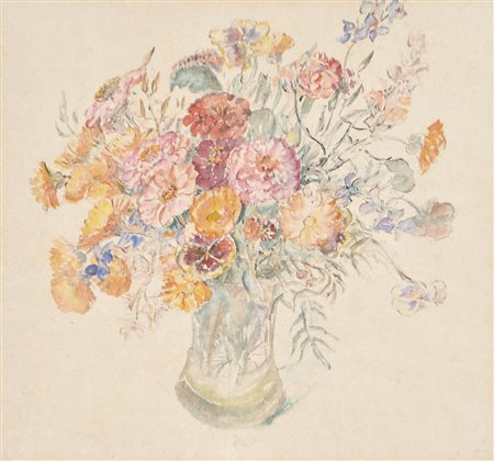 Anni Egösi (Meran/Merano 1894 - 1954) Mazzo di fiori;Acquerello, 39,5 x 42,5...
