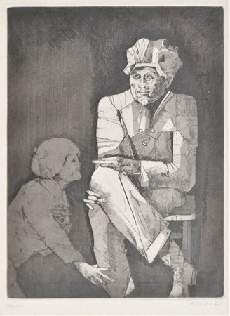 Karl Plattner Mals/Malles 1919 - Mailand/Milano 1986) Joggl, 1980;Acquatinta,...