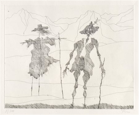 Paul Flora (Glurns/Glorenza 1922 - Innsbruck 2003) Uomo di montagna con...