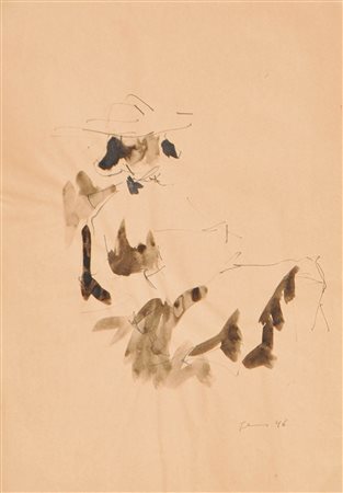 Paul Flora (Glurns/Glorenza 1922 - Innsbruck 2003) Donna che legge,...