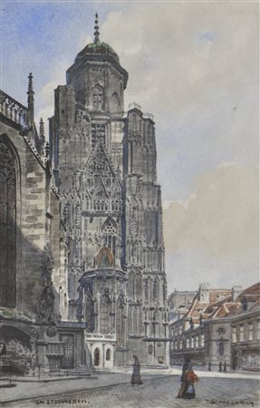 Josef Schabratzky (Wien/Vienna um/ca. 1880 - 1919) Duomo di Santo Stefano a...