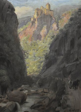 Richard Wolff (Esseg/Osijek 1880 - Bozen/Bolzano 1964) Castel Cornedo;Olio su...