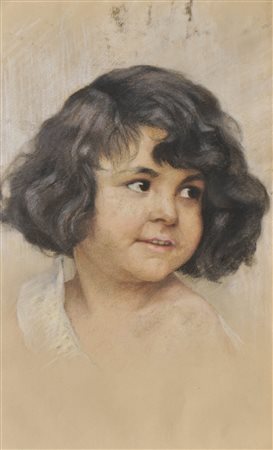 Maler um 1900/Pittore del 1900 ca. Ragazza con capelli neri;Pastello, 46 x 29...