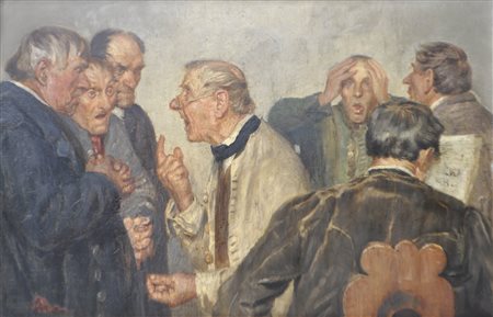 Adolf Reich (Wien/Vienna 1887 - 1963) Litigoni;Olio su tavola, 34,5 x 52 cm,...