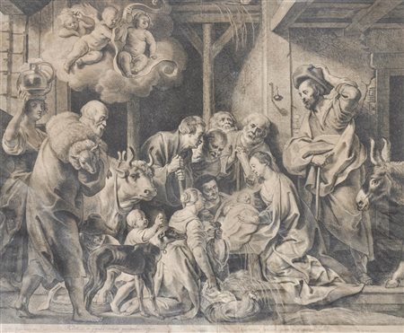 Pieter de Jode nach/da Jacob Jordanes, 17. Jh./XVII sec. Adorazione dei...