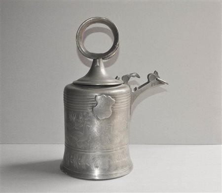 Anonym/Anonimo Bricco di peltro, territorio alpino,1769;Finemente cesellato,...