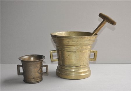 Anonym/Anonimo Mortaio con pestello, territorio alpino, XIX sec.;Ottone,...