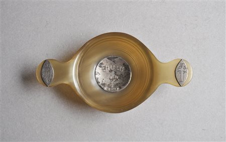 Anonym/Anonimo Ciotola "Sguab", prob. Scozia 1892;Corno e argento, 13,5 x 7 x...