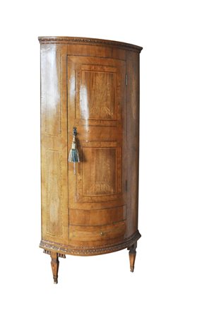 Anonym/Anonimo Armadio intarsiato semicircolare in stile Biedermeier;Legno, H...