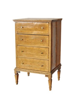 Anonym/Anonimo Armadietto intarsiato in stile Biedermeier;Legno, L 69 cm, I...