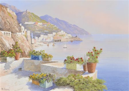 Maria Gianni (* 1873) Capri;Tempera, 43,5 x 60,5 cm, in cornice Firma