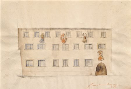 Wilhelm Nicolaus Prachensky Bozzetto per facciata con stemmi degli stati...