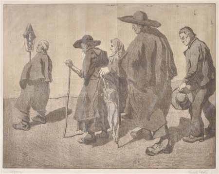 Rudolf Glotz (Wien/Vienna 1879 - Innsbruck 1958) Processione, Alto...