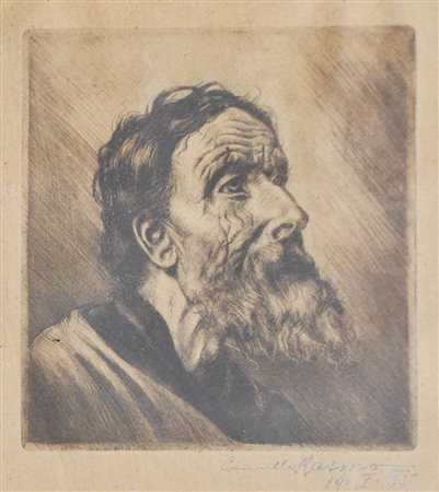 Camillo Rasmo (Cavalese 1876 - 1965) Vecchio uomo con la barba,...
