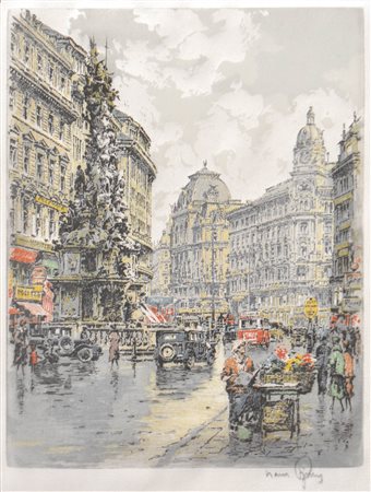 Hans Figura (Serbien/Serbia 1898 - Wien´/Vienna 1978) Il Graben a...