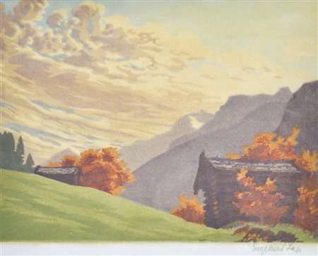 Engelbert Lap (Graz 1886 - Innsbruck 1970) Paesaggio tirolese in autunno;...