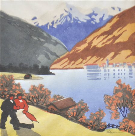 Sidonius Schrom (Wien/Vienna 1887 - Innsbruck 1960) Paesaggio di...