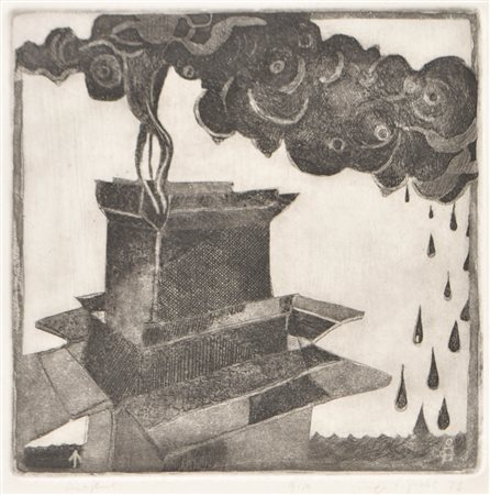 Inge C. Pohl (* Reichenberg 1941) Diluvio / Paesaggio osmotico, 1973;2...