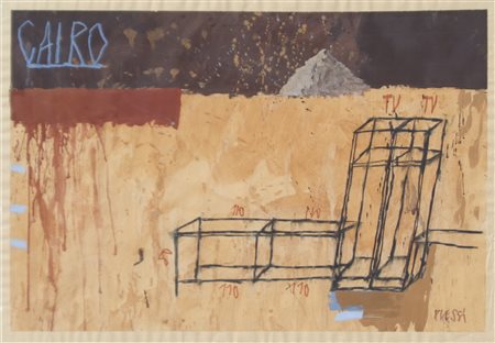 Fabrizio Plessi (Reggio Emilia 1940) Cairo, 1991;Tecnica mista su carta, 70 x...