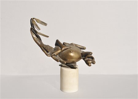Novello Finotti (attribuito) Senza titolo;Scultura in bronzo, base in marmo,...