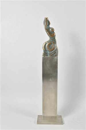 Ernst Fuchs (1930 - 2015) Stele Venere;In bronzo, h. 40 cm Firma e...