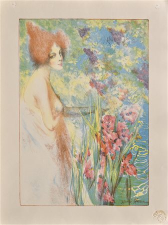 Henri Héran (i.e. Paul Herrmann 1864 - 1946) Fleur de Mai;Litografia a...