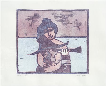 Mino Maccari (Siena 1898 - Rom/Roma 1989) Ohne Titel; Litografia a col. su...