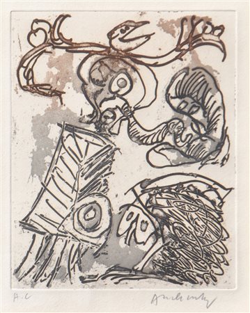 Pierre Alechinsky Senza titolo;Acquatinta su carta, 20 x 15,8 cm Firma, P. A....