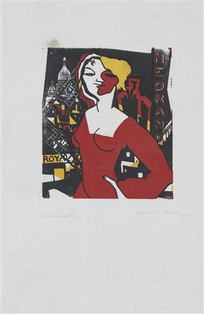 Christian Schad Montmartre, 1955;Litografia a col. Su carta, 46,5 x 30,5...
