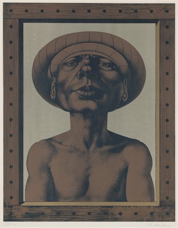 Rudolf Hausner Senza titolo;Litografia a col. su carta, 59 x 46 cm Firma e...