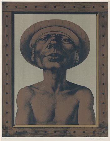 Rudolf Hausner Senza titolo;Litografia a col. su carta, 59 x 46 cm Firma e...