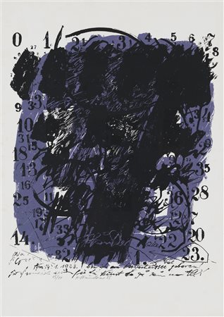 Hans Staudacher Senza titolo, 1985;Litografia a col. Su carta, 70 x 50 cm...