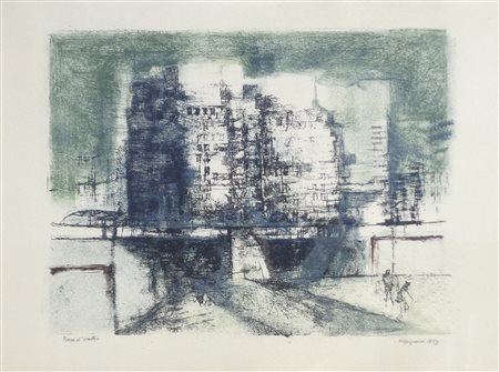 Renzo Vespignani (Rom/Roma 1924 /2001) Senza titolo, 1959;Litografia a col.,...