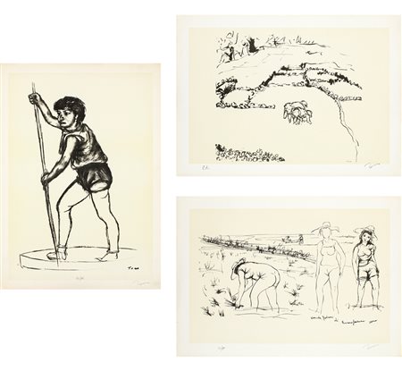 TONO ZANCANARO (1906-1985) - Lotto unico composto da 3 litografie