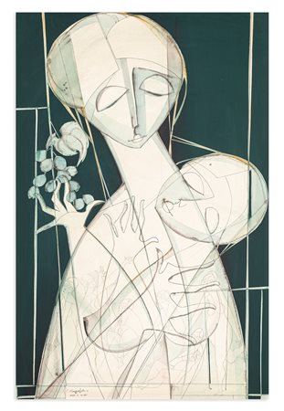 SILVANO VISMARA (1939) - Maternità con composizione, 1976