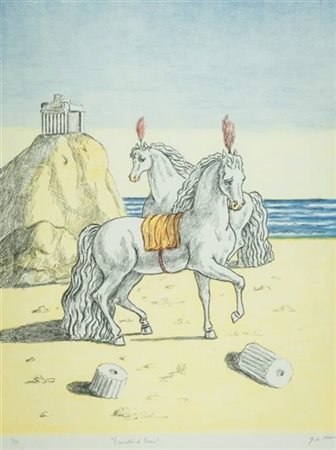 Giorgio De Chirico “I cavalli di Perseo” 1972