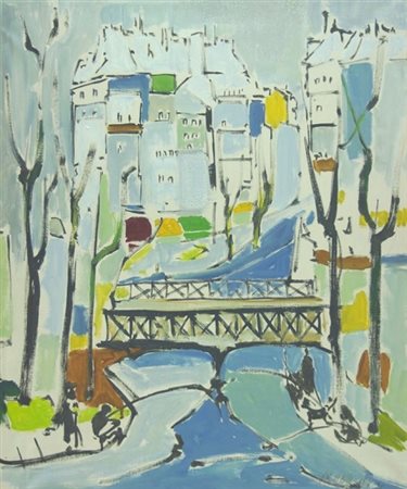 Sante Monachesi “Pescatori sulla Senna” 1960