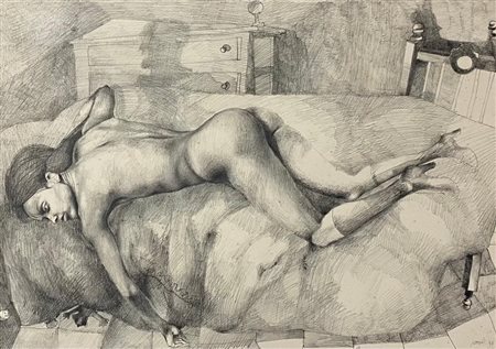 Ugo Attardi “Nudo sdraiato” 1975