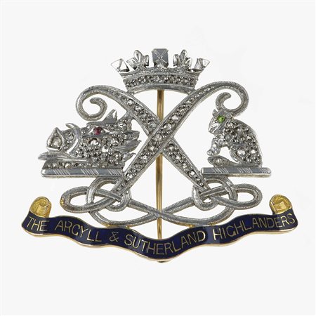 Spilla con piccoli diamanti e smalto