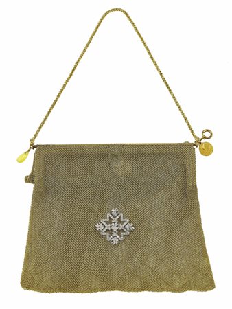 Borsetta da sera con inserto in diamanti